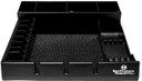 Gentlemen Republic Barber Station Organizer - Multi-Compartment Countertop Tray For Clippers, Trimmers & Other Tools Storage. Ideal For Busy Barbers And Stylists, Maximize Efficiency - Black