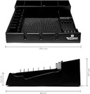 Gentlemen Republic Barber Station Organizer - Multi-Compartment Countertop Tray For Clippers, Trimmers & Other Tools Storage. Ideal For Busy Barbers And Stylists, Maximize Efficiency - Black