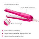 Professional Ceramic Mini Flat Iron 1/2", Anti-Frizz, Fast Heating, Versatile Styling For Curly & Straight Hair, Ideal For Traveling With Travel Pouch (Violet)