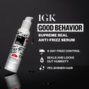 Igk Good Behavior Anti-Frizz Smoothing Serum  Boosts Shine, Seals Out Humidity, Uv & Heat Protection, For Dry Frizz-Prone Hair, 1.3 Oz