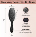 Kitsch Wide Tooth Detangler Comb - Curved Handle For Curly, Wet & Thick Hair, Black Shower Comb For Women
