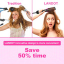 Landot Plus 2.0 One-Step Hot Air Brush Add Flat Iron Hair Straightener 1-Inch Kit - Multi Styler For Drying Straightening Volumizing Curling Hair