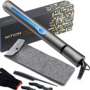 Nition Ceramic Tourmaline Flat Irons For Hair Lcd Hair Straightener Mch Fast Straightening For Healthy Styling. 6 Temperature Levels 265-450°F Adjustable For All Hair. Travel Pouch Bag Included. Black