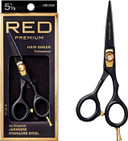 Red By Kiss Premium Artisan Professional Hair Shears, Ice Tempered Japanese Stainless Steel Scissors, Sharp Blades For Precise Cutting, Ergonomic & Adjustable Tension Screw (Straight, 7.5In)