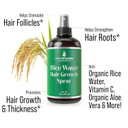 Rice Water For Hair Growth Spray By Hair Thickness Maximizer, Fermented Rice Water Spray With Vitamin B, C, And Aloe Vera For Thicker, Longer, Softer Results, For Women And Men
