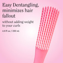 Rizos Curls Detangling Flexi Brush, Detangle Curly, Coily Curls, Shower Brush, Reduce Hair Loss & Breakage, Distribute Product And Add Shine, Pink