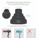 Stylecraft Professional Hair Dryer Diffuser Attachment, Fits Most Hair Dryers