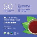 Teatulia Organic Black Tea Bags (50 Wrapped Pyramid Tea Bags) | 100% Compostable | Sustainably Grown In Bangladesh