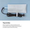 Vodana Multipurpose Silicone Pad - Heat-Resistant Rest & Travel Pouch For Hair Styling Irons, Includes Cord Organizer, 10X5 Inch (Pink)