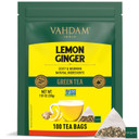 Vahdam, Lemon Ginger Green Tea Bags (100 Count) Med Caffeine, Non Gmo, Gluten Free | Fruity Flavor - Zesty Lemon & Orange Peel | Whole Loose Leaf Tea Bags | Resealable Ziplock Pouch Vahdam, Lemon Ginger Green Tea Bags (100 Count) Med Caffeine, Non Gmo, Gluten Free | Fruity Flavor - Zesty Lemon & Orange Peel | Whole Loose Leaf Tea Bags | Resealable Ziplock Pouch