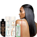 Gold Label Brazilian Keratin Blowout Hair Treatment Super Enhanced Winning Formula All Hair Types & Colors Incl Blondes, Bleached, Coarse, Curly, Black African, Dominican Brazilian (240 Ml Large Kit)