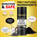 Hair Fibers For Thinning Hair And Refill (45G, Black) - Root Touch Up & Hair Powder For Gray Hair Cover Up - Instantly Thicker & Fuller Look - Completely Conceals Hair Loss In 15 Seconds