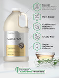 Horbäach Castor Oil 64Oz | For Hair, Eyelashes & Eyebrows | Hexane Free & Cold Pressed | Vegetarian, Non-Gmo Horbäach Castor Oil 64Oz | For Hair, Eyelashes & Eyebrows | Hexane Free & Cold Pressed | Vegetarian, Non-Gmo