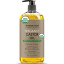 Majestic Pure Castor Oil | Hexane Free & 100% Pure | Cold Pressed | Stimulate Growth For Hair, Eyelashes, Eyebrows, Nails | Moisturizing & Nourishing | Body, Hair & Carrier Oil | 16 Fl Oz