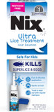 Nix Ultra Lice Removal Kit, Lice Treatment Hair Solution, 3.4 Fl Oz & Lice Removal Comb