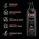 Chi Luxury Black Seed Oil Gentle Cleansing Shampoo, Adds Hair Volume & Body, Strengthens & Removes Impurities, Sulfate, Paraben, & Cruelty-Free, 25 Oz