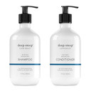 Deep Steep High Shine Coconut Oil Shampoo & Conditioner, 17 Oz  Moisturizing Shampoo With Aloe Vera, Argan Oil, Rice Protein - Sulfate-Free, Vegan, Clean Beauty Hair Care, Soft & Glossy Hair