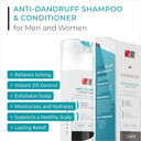 Ds Labs Dandrene Dandruff Shampoo & Conditioner Kit - For Itchy, Flaky Scalp, Exfoliating Shampoo, Moisturizing Conditioner, Supports Scalp Health & Oil Control, 205Ml