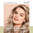Keune Care Satin Oil Shampoo, Moisturizing & Shine-Enhancing Cleanser For All Hair Types, 10.1 Fl Oz