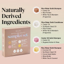 Kitsch 4Pc Sampler Solid Shampoo And Conditioner Set - Rice Bar & Castor Oil Shampoo And Rice Bar & Coconut Oil Deep-Moisturizing Hair Conditioner, Zero Waste