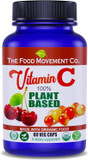 100% Plant-Based Vitamin C 60 Capsules 125Mg - Adults Immune System Antioxidant Support Dietary Supplement - Whole Food Vegan Supplements From Organic Non-Gmo Gluten-Free Fruits
