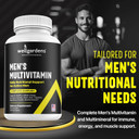 100% Pure Multivitamin For Men - Daily Mens Multivitamins, Multiminerals Supplement For Energy, Focus, Performance, Immune And Male Support - Vitamin A, C, D, E, B12, Calcium, Magnesium, Zinc And More