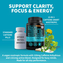 12-In-1 Nootropic Brain Supplement With Caffeine Anhydrous: Ginkgo Biloba For Brain Support, Memory And Focus - B12, Alpha Gpc, L Theanine And Choline Supplements With Bioperine With 1321Mg (60Ct)