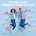 13-In-1 Vitamin B Complex Plus With Vitamin B1, B2, B3 (Niacin), B4, B5, B6, B7 (Biotin), B8 (Inositol), B9 (Folate), B12, C, D3, K2 For Energy, Nerve, Immune, Skin - 120 Caps Per Bottle - 2 Bottles