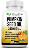 3000Mg Cold Pressed Pumpkin Seed Oil | Dht Blocker | Promotes Hair Growth | Supports Heart, Skin, Prostate & Urinary Health | Contains Vitamins, Minerals & Omega 3, 6 & 9 For Anti-Aging | 200 Softgels