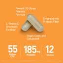 55B Probiotics With Digestive Enzymes For Immune Support & Gut Health - 55 Billion Cfu, 12 Strain, 185 Mg Prebiotic - Relieves Gas & Bloating - 60 Vegan Capsules, 60 Day Supply