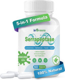 5-In-1 Serrapeptase Supplement 200,000 Spu, High Potency Formula, Supports Sinus Health, Non-Gmo, Gluten Free, Made In The Usa, 60 Capsules