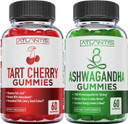 60 Ashwagandha Gummies + 60 Tart Cherry Gummies -Ashwagandha Boosts Energy Levels & Strengthens Immune System - Tart Cherry Has Advanced Uric Acid Cleanse For Immediate Gout Pain Reli
