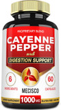 6In1 Cayenne Pepper Capsules With Ginger Root, Beet Root, And Black Pepper And More - 60 Capsules - Cayenne Supplement Supports Digestion System, Immunity