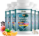 7 In 1 Immune Support Supplement With Vitamin C, Vitamin D3, Zinc 50Mg, Quercetin, Echinacea Purpurea, Sambucus Elderberry And Ginger For Complete Immune Defense - 60 Capsules (6 Bottles)