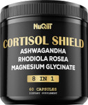 8In1 Cortisol Shield - Ashwagandha And Magnesium, Rhodiola Rosea, Lions Mane, Sea Moss, Turmeric, St Jonh'S Wort - Mind& Mood Balance, Rest Well, Support Immume - 60 Capsules