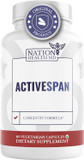 Activespan- Longevity Formula Supplement With Ashwagandha, CatS Claw, Astragalus - Telomere Lengthening Supplements - Stem Cell Regeneration, 60 Capsules