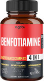 Agobi 4In1 Benfotiamine Supplement - 2 Months For Digestion, Energy Production & Immune - Plus Turmeric Curcumin Root, Ashwagandha Root & Organic Gymnema Sylvestre - 120 Capsules