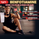 Agobi 4In1 Benfotiamine Supplement - 2 Months For Digestion, Energy Production & Immune - Plus Turmeric Curcumin Root, Ashwagandha Root & Organic Gymnema Sylvestre - 120 Capsules