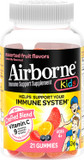 Airborne Vitamin C 500Mg (Per Serving) Kids Assorted Fruit Flavored Gummies (21 Count In A Bottle), Gluten-Free Immune Support Supplement With Vitamins A C E, Selenium, Echinacea & Ginger