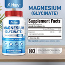 Airboy Magnesium Glycinate 200 Mg, Best Magnesium Glycinate For Sleep,120 Vegan Small Capsules, High Absorption Support Relaxation, Sleep And Calm Mood,Non-Gmo And No Gluten