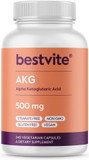 Akg (Alpha Ketoglutaric Acid) 1000Mg Per Serving (480 Vegetarian Capsules) (240 X 2) - No Stearates - Vegan - Non Gmo - Gluten Free - Akg Supplement
