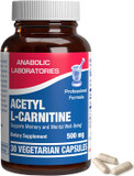 Alcar Acetyl L-Carnitine 500Mg - High Potency L Carnitine Supplement For Nerve Brain Memory Energy And Focus Support - Vegetarian Non-Gmo & Made In The Usa In Cgmp Facilities - 30 Servings
