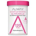Almay Biodegradable Makeup Remover Pads, Micellar Gentle, Hypoallergenic, Fragrance-Free, Dermatologist & Ophthalmologist Tested, 120 Count