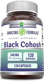 Amazing Formulas Black Cohosh 540 Mg Per Serving 120 Capsules Supplement | Non-Gmo | Gluten-Free | Made In Usa