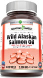Amazing Omega Wild Alaskan Salmon Oil 2000Mg Per Serving Softgels Supplement (360)