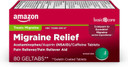 Amazon Basic Care Migraine Relief Geltabs, Acetaminophen, Aspirin (Nsaid) And Caffeine, 80 Count