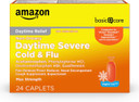 Amazon Basic Care Nighttime Severe Cold And Flu Coated Caplets, Temporarily Relieves Symptoms Like Runny Nose And Sneezing, Vapor Ice, 24 Count