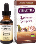 Amber Naturalz Vibactra Immune Support Herbal Supplement For Dogs, Cats, Birds, Guinea Pigs, And Rabbits | Pet Herbal Blend For Overall Health | 1 Fluid Ounce Glass Bottle | Manufactured In The Usa