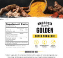 Ambrosia Golden Super Turmeric | Bioavailable Curcumin | Support Healthy Gut & Brain Health | Joint Support | 765Mg Of Active Curcuminoids | 60 Veggie Capsules (30 Day Supply)