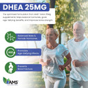 America Medic & Science Dhea 25 Mg (60 Tablets) | Dietary Supplement For Men And Women | Immune Support, Hormone Balance, Metabolism Support | Age-Defying Benefits